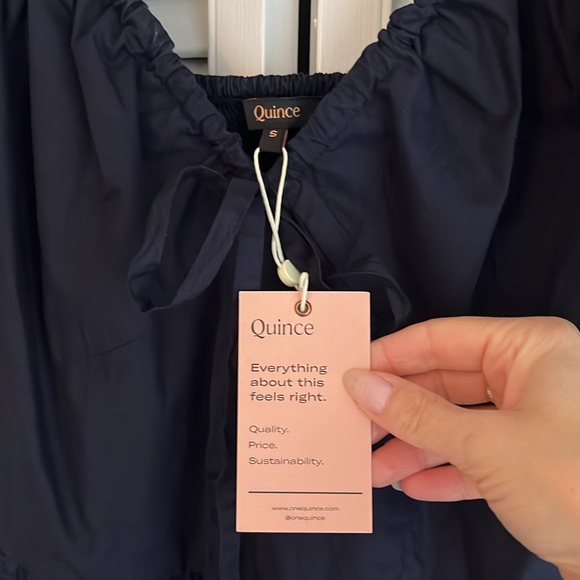 NWT Quince organic cotton puff sleeve dress size S - Picture 9 of 9